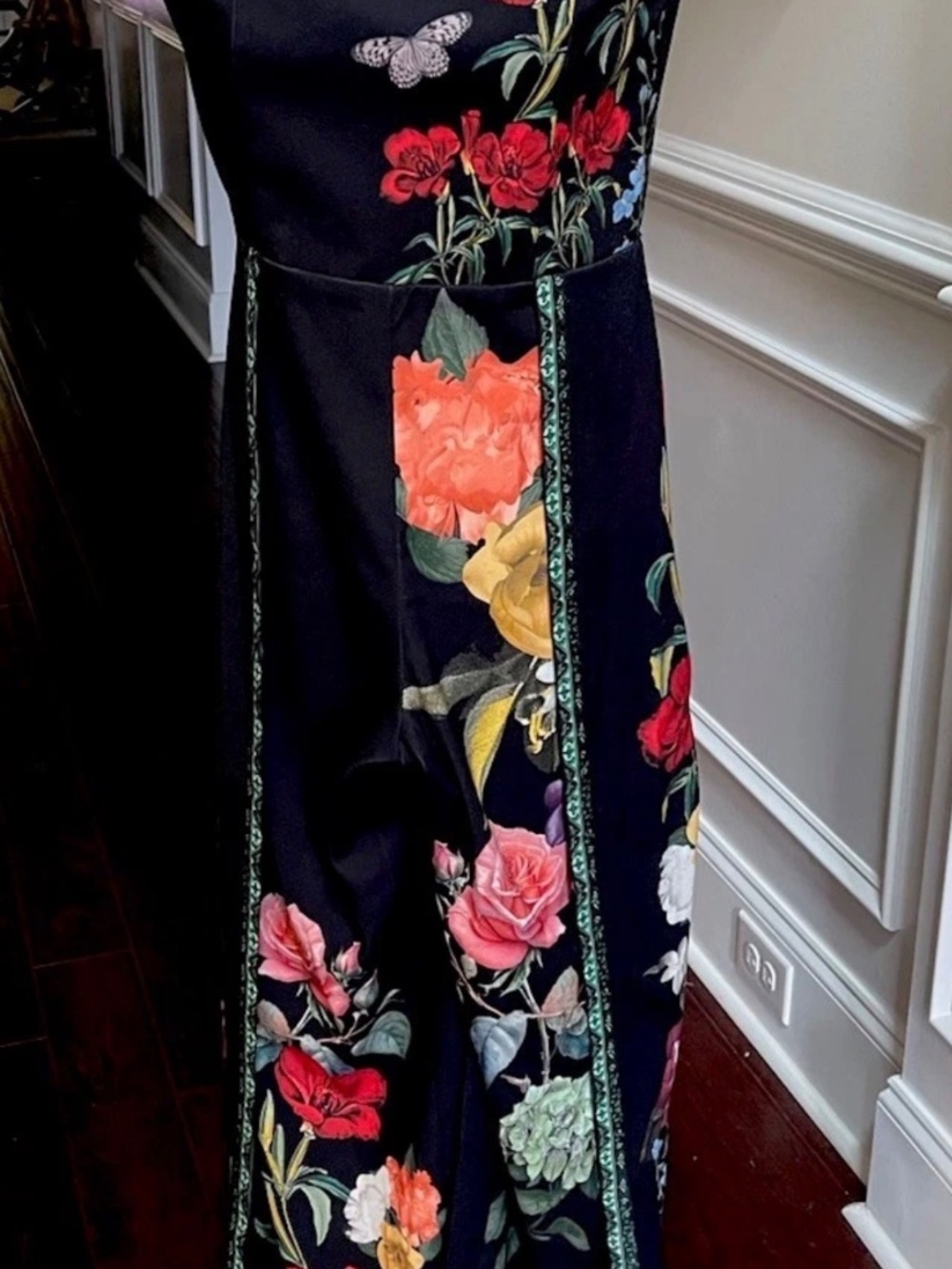 Alice + Olivia Berna Floral Strapless Jumpsuit In The Wind Side Split Leg 10 NWT - Picture 4 of 16